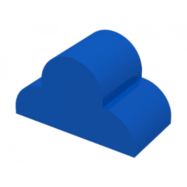 blue slope curved 4 x 2 x 2 triple