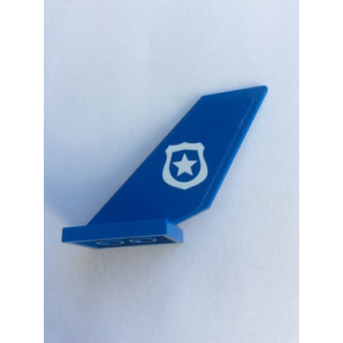 blue tail shuttle with white police badge pattern on both sides stickers - set 60175