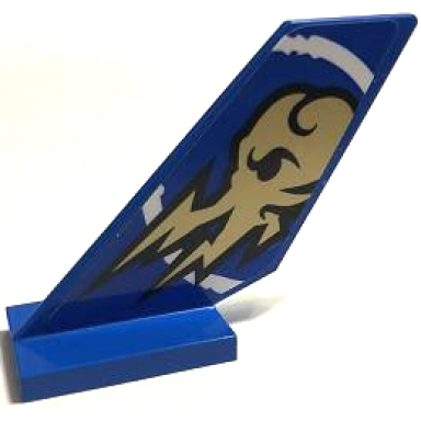 blue tail shuttle with gold ninjago jay lightning symbol in white circle pattern model left side sticker - set 70668