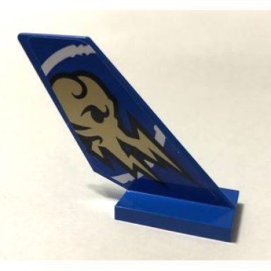 blue tail shuttle with gold ninjago jay lightning symbol in white circle pattern model right side sticker - set 70668