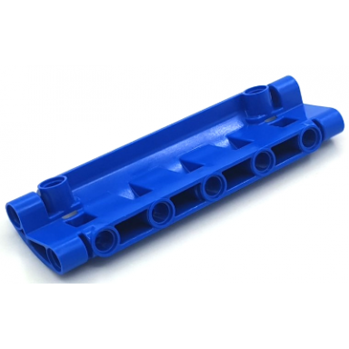 blue technic panel curved 11 x 3 with 2 pin holes through panel surface