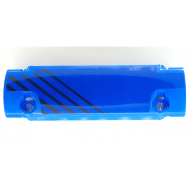 blue technic panel curved 11 x 3 with black diagonal stripes pattern model right side sticker - set 42141