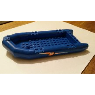 blue boat rubber raft large with white 17 in orange circle pattern on both sides stickers - set 60005
