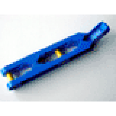 blue duplo toolo arm 2 x 10 with angled clip at end