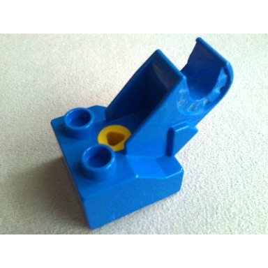 blue duplo toolo brick 2 x 2 with angled bracket with clip and screw