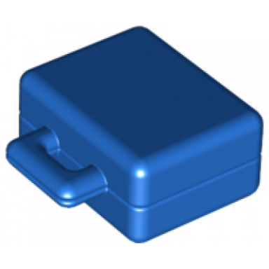 blue duplo utensil suitcase with embossed duplo rabbit logo on front and back