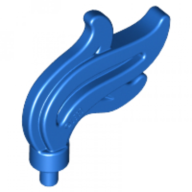 blue minifigure plume feather triple compact flame water with small pin