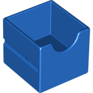 blue duplo furniture drawer 2 x 2 with semicircle cutout