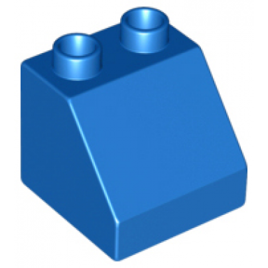 blue duplo brick 2 x 2 x 1 1 2 slope 45