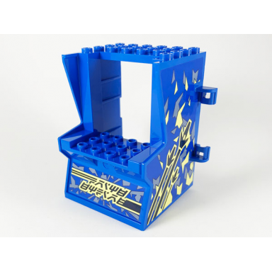 blue minifigure utensil arcade game cabinet body with spaceship game pattern stickers - set 71715