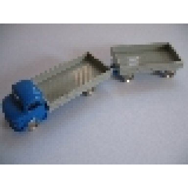 ho scale mercedes open bed truck with trailer gray flatbed