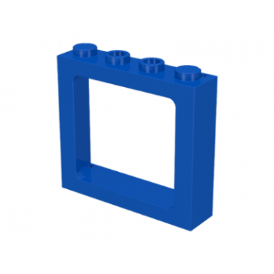 blue window 1 x 4 x 3 train - 2 hollow studs and 2 solid studs