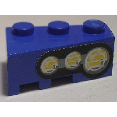blue wedge 3 x 2 right with 3 round headlights pattern left side sticker - set 8462