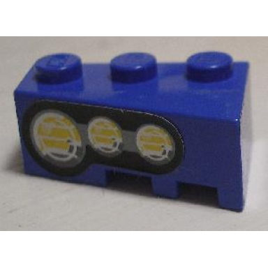 blue wedge 3 x 2 left with 3 round headlights pattern right sticker - set 8462