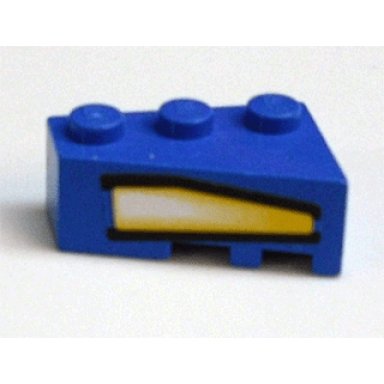 blue wedge 3 x 2 left with yellow headlight pattern sticker - set 6617