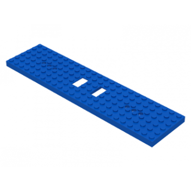blue train base 6 x 24 with 3 round holes each end