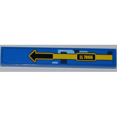 blue tile 1 x 6 with black arrow and ll 7066 pattern model left side sticker - set 7066