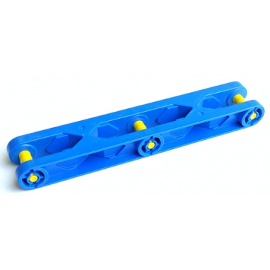 blue duplo toolo arm 2 x 12 with triangular set screw at both ends and in the middle