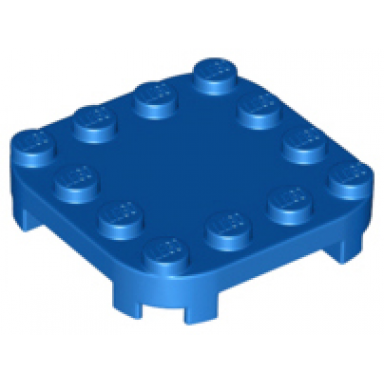 blue plate modified 4 x 4 with rounded corners and 4 feet