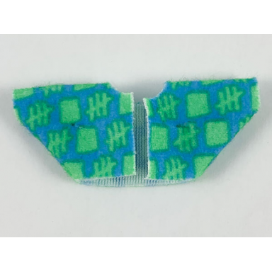 blue scala clothes baby shirt with medium green squares and lines pattern