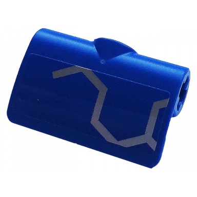 blue technic panel curved 2 x 3 x 1 with silver race pattern model left side sticker - set 42123