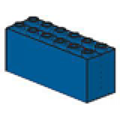 blue brick modified 2 x 6 x 2 weight - bottom openings center seam on ends