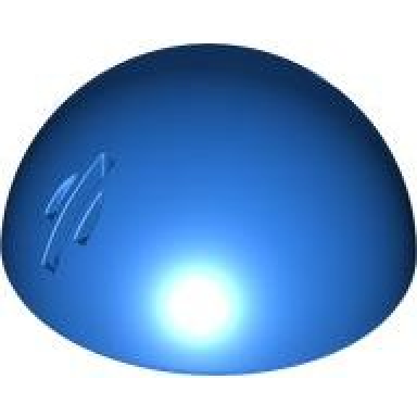 blue cylinder hemisphere 5 x 5 with 2 axle holes