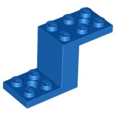 blue bracket 5 x 2 x 2 1 3 with 2 holes and bottom stud holder