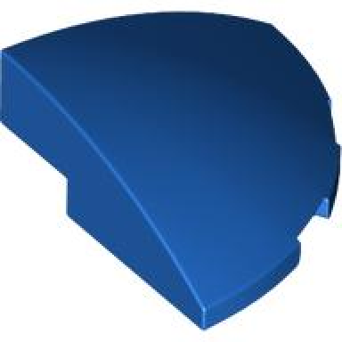 blue slope curved 3 x 3 corner round