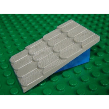 blue fabuland roof support slope 6 x 2 with light gray fabuland roof slope without chimney hole 787 4323