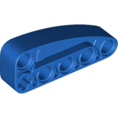 blue technic liftarm modified l-shape quarter ellipse thick 2 x 5