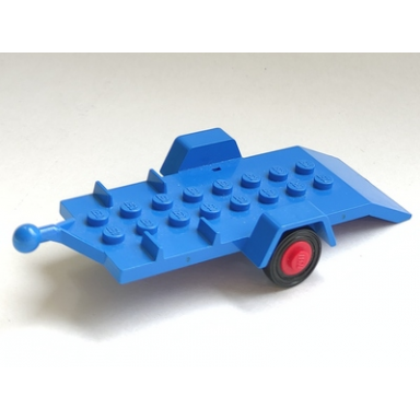 blue vehicle trailer base 4 x 8 bed with red wheels and tires