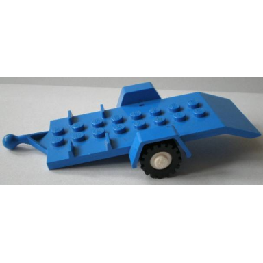 blue vehicle trailer base 4 x 8 bed with white wheels and tires