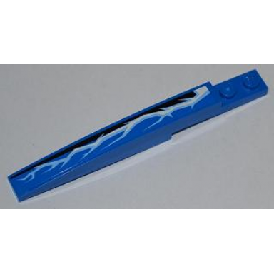 blue slope curved 10 x 1 with lightning pattern model right side sticker - set 9442