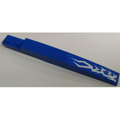 blue slope curved 10 x 1 with white lightning on blue background pattern model left side sticker - set 70731