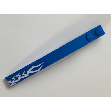 blue slope curved 10 x 1 with white lightning on blue background pattern model right side sticker - set 70731