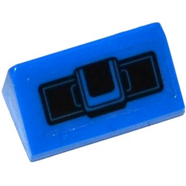 blue slope 30 1 x 2 x 2 3 with black joystick pattern sticker - set 75919