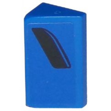 blue slope 30 1 x 2 x 2 3 with curved black air vent stripe on blue background pattern model left side sticker - set 75875