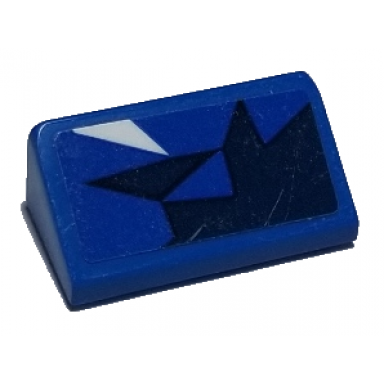 blue slope 30 1 x 2 x 2 3 with dark blue and white abstract triangular shapes on blue background pattern model left side sticker - set 75885