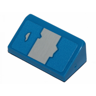 blue slope 30 1 x 2 x 2 3 with gray stripe and peeling paint pattern sticker - set 75280