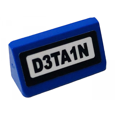 blue slope 30 1 x 2 x 2 3 with d3ta1n pattern sticker - set 60242