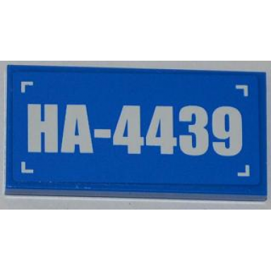 blue tile 2 x 4 with ha-4439 pattern sticker - set 4439