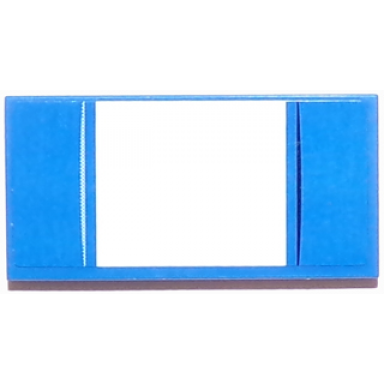blue tile 2 x 4 with thick white stripe and thin black and white stripes pattern on blue background sticker - set 75871