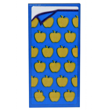 blue tile 2 x 4 with blue blanket with gold apples pattern sticker - set 43205