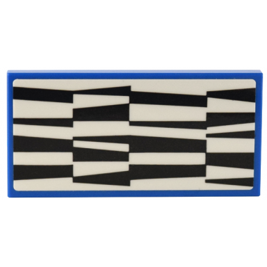 blue tile 2 x 4 with rug with black and white geometric shapes pattern sticker - set 41732