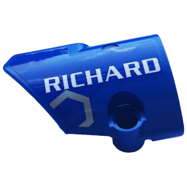 blue technic panel fairing 1 small smooth short side a with white richard and silver race pattern sticker - set 42123