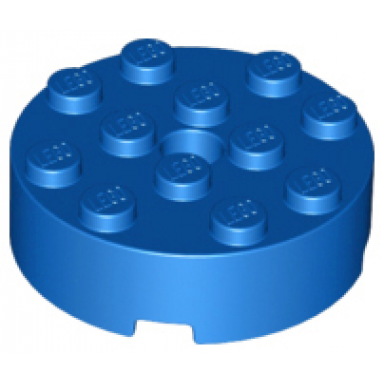 blue brick round 4 x 4 with hole