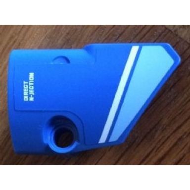 blue technic panel fairing 2 small smooth short side b with medium blue and white stripes and direct n-jection pattern sticker - set 8052