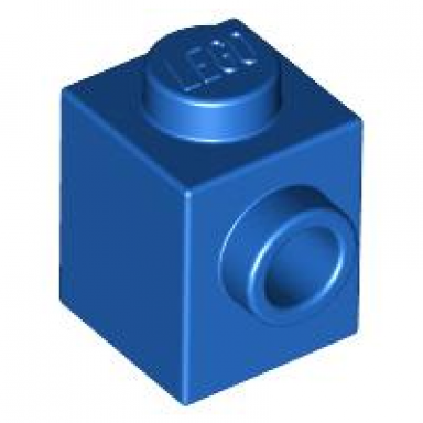 blue brick modified 1 x 1 with stud on side