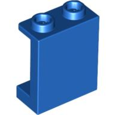 blue panel 1 x 2 x 2 with side supports - hollow studs